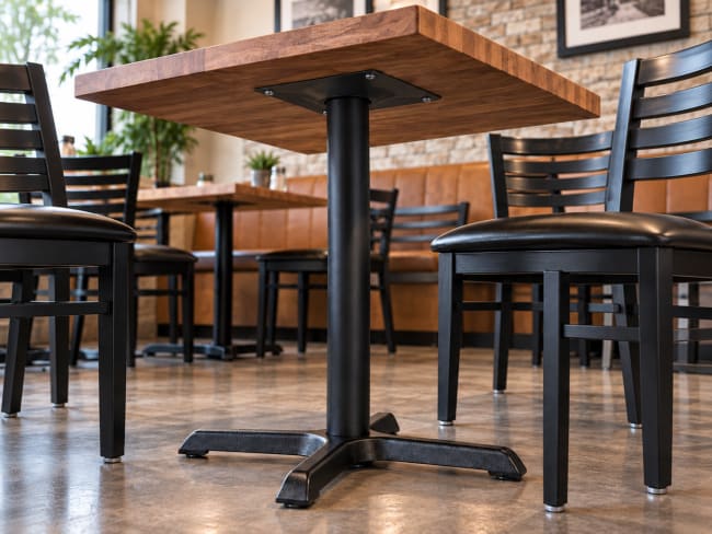 Commercial upholstered restaurant seating in a coffee shop