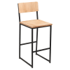 Indy Metal Bar Stool with Wood Back