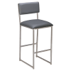 Indy Metal Bar Stool with Clear Coat Finish and Padded Back
