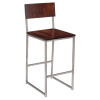 Indy Metal Bar Stool with Clear Coat Finish and Wood Back