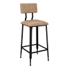 Massello Industrial Bar Stool with Padded Back