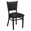 Black Vinyl Padded Back Metal Chair