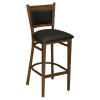 Metal Padded Bar Stool with Premium Wood Look Finish