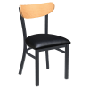Curvy Metal Chair with Wood Back