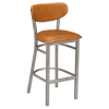 Curvy Metal Bar Stool in Clear Coat