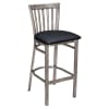 Clear Coat Elongated Back Metal Bar Stool