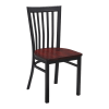 Elongated Vertical Slat Back Restaurant Metal Chair