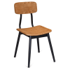 Basel Metal Chair with Wood Back and Seat