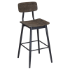 Basel Metal Bar Stool with Wood Back and Seat