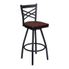 Metal Cross-Back Swivel Bar Stool