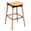 Slate Black Backless Bar Stool