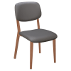 Enzo Wood Grain Metal Chair with Padded Back