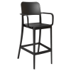 Parker Solid Back Outdoor Resin Bar Stool with Arms