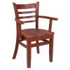 Premium US Made Ladder Back Wood Chair with Arms
