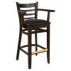 Premium US Made Ladder Back Restaurant Bar Stool With Arms