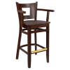 Premium US Made Duna Wood Bar Stool With Arms