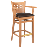 Premium US Made Leonardo Wood Bar Stool With Arms
