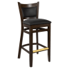 Premium Padded Back Wood Bar Stool