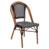 Aluminum Bamboo Patio Chair With Black & White Rattan
