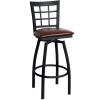 Metal Window-Back Swivel Bar Stool