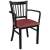 Metal Vertical Back Chair With Arms