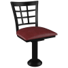 Window Back Bolt Down Swivel Metal Chair