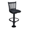 Vertical Slat Bolt Down Metal Swivel Bar Stool