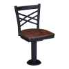 X Back Bolt Down Swivel Metal Chair