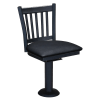 Vertical Slat Bolt Down Swivel Metal Chair