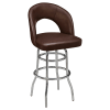 Premium Yali Bucket Swivel Bar Stool with Chrome Frame
