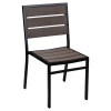 Black Aluminum Chair with Dark Walnut Faux Teak