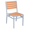 Grey Finish Heavy Duty Aluminum Patio Chair with Faux Teak