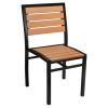Black Heavy Duty Aluminum Faux Teak Patio Chair