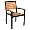 Black Heavy Duty Faux Teak Aluminum Patio Arm Chair