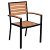 Black Heavy Duty Faux Teak Aluminum Patio Arm Chair