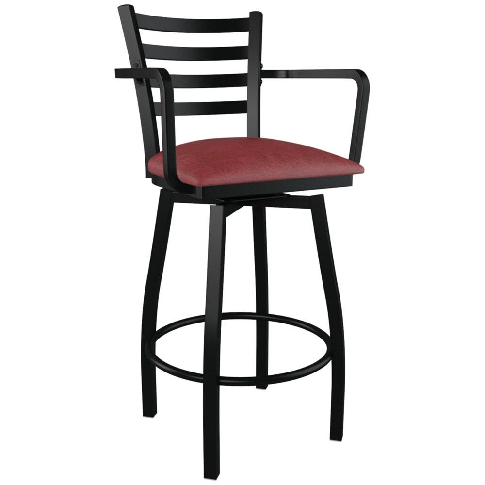 Ladder Back Swivel Bar Stool With Arms