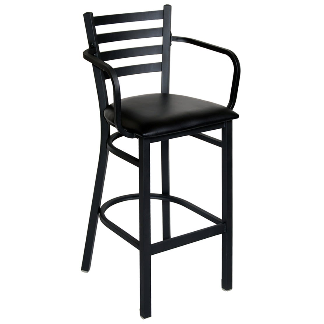 Ladder Back Metal Bar Stool With Arms