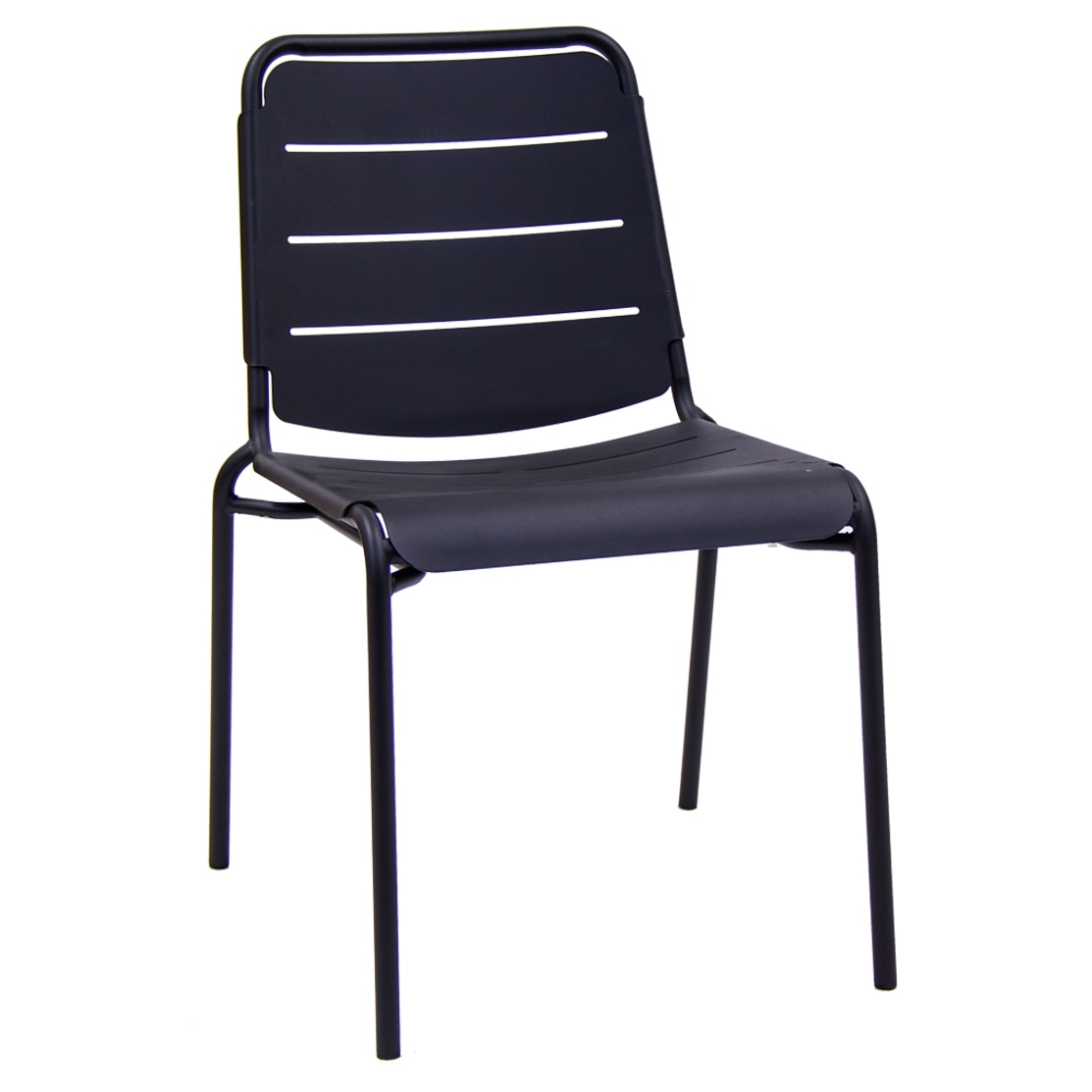 Horizontal Slat Patio Metal Chair
