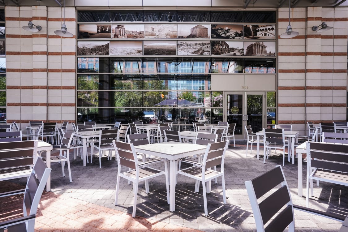 restaurant patio furniture on location