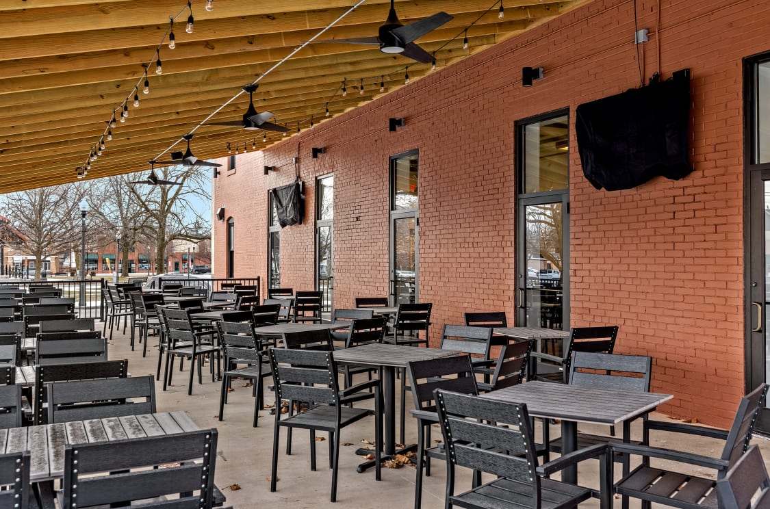restaurant patio furniture on location