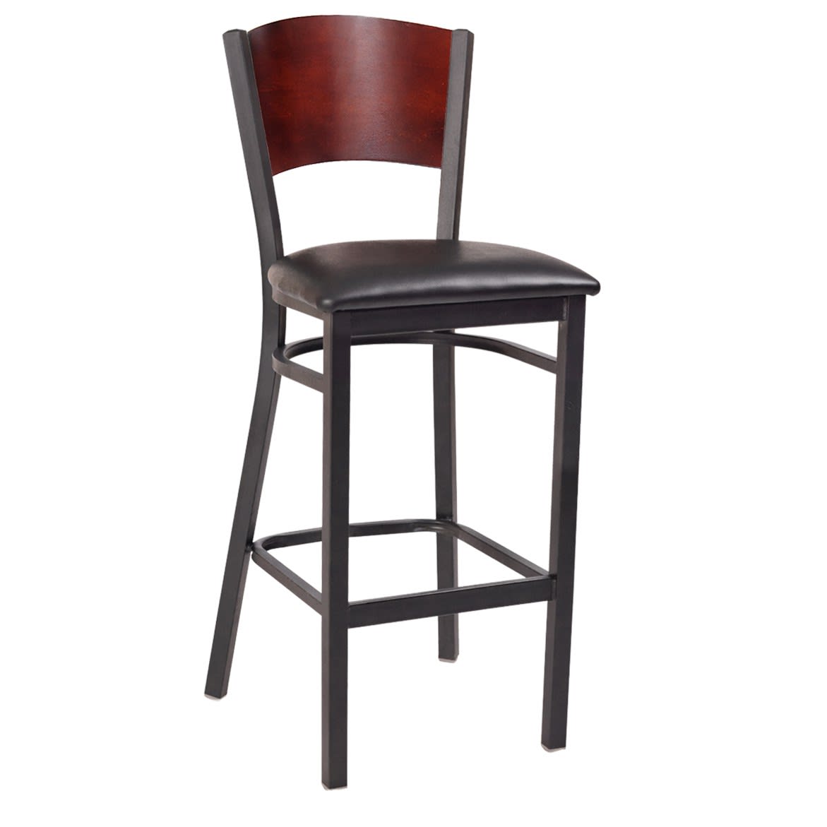 Interchangeable Back Metal Bar Stool with Solid  Back