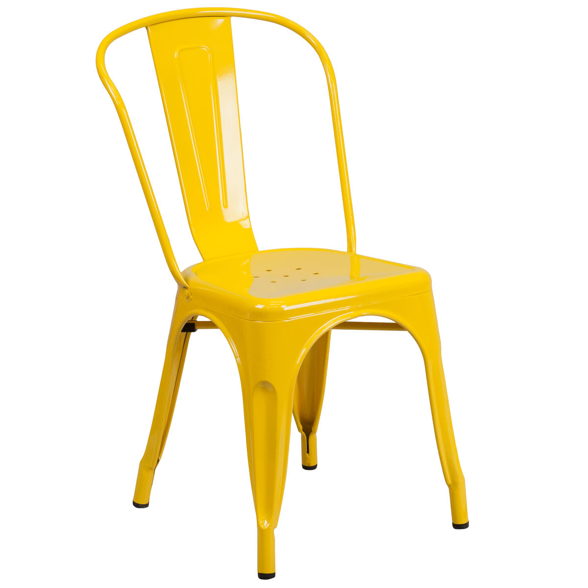 Bistro Style Metal Chair in Yellow Finish