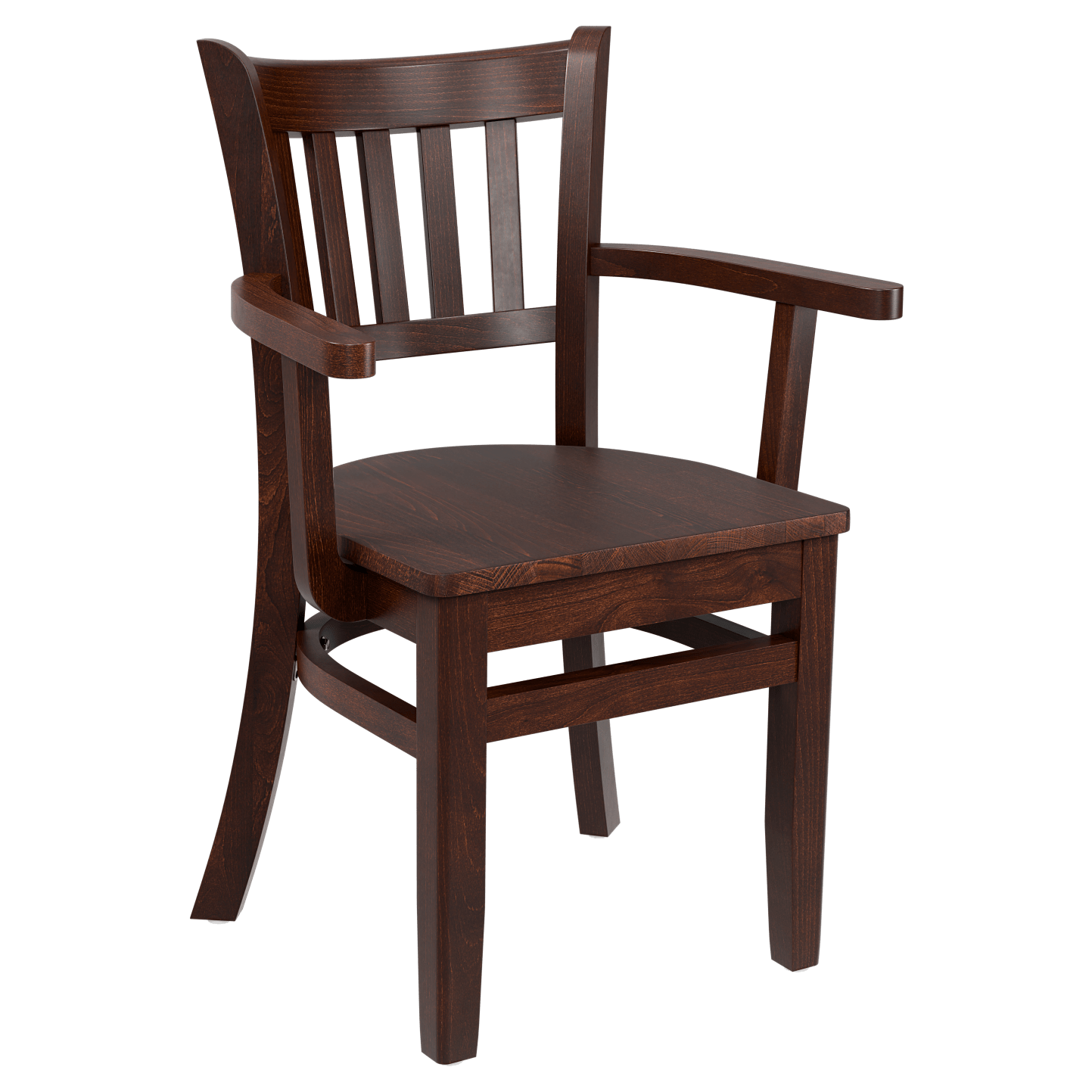 Vertical Slat Wood Chair with Arms