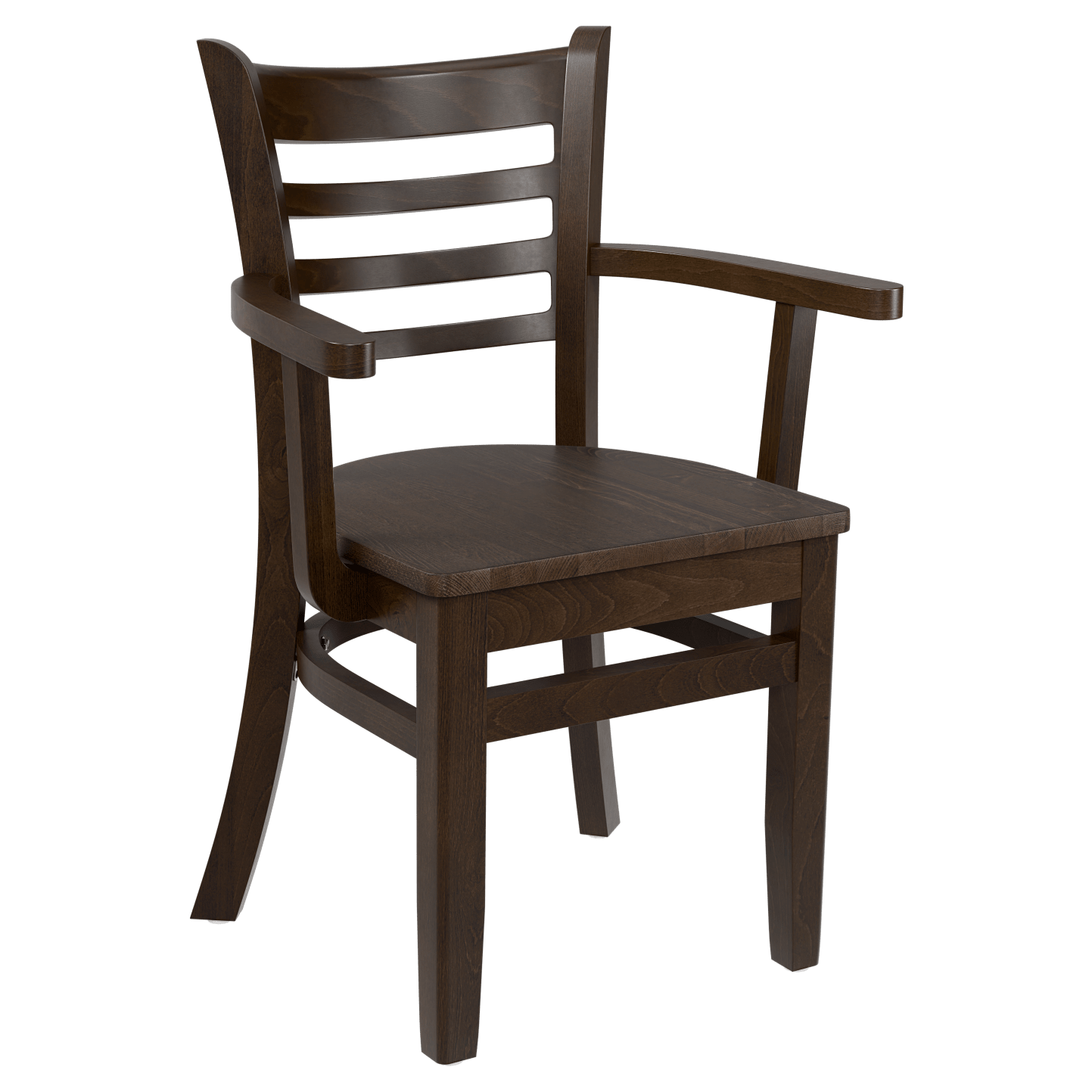 Premium US Made Ladder Back Wood Chair with Arms