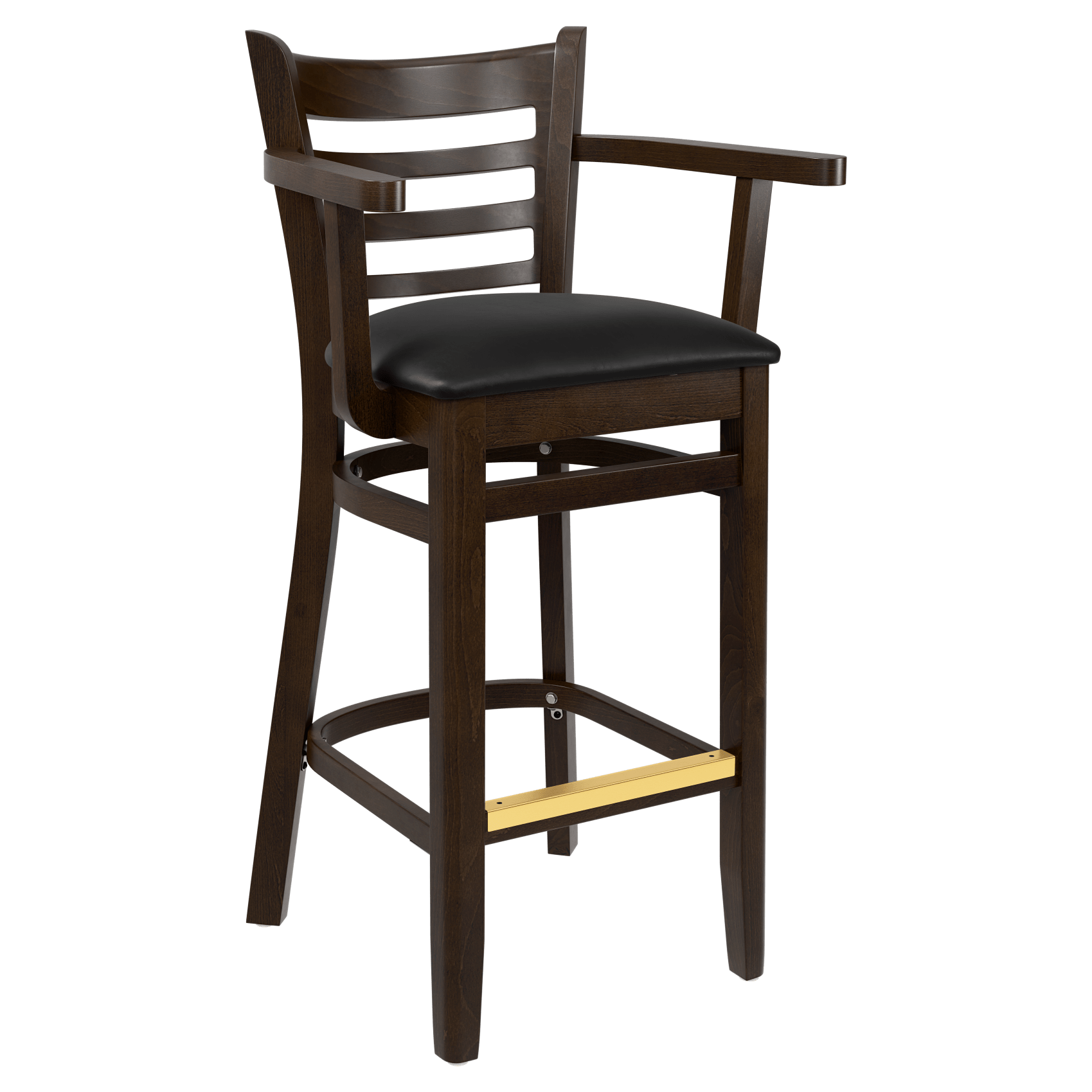 Premium US Made Ladder Back Restaurant Bar Stool With Arms