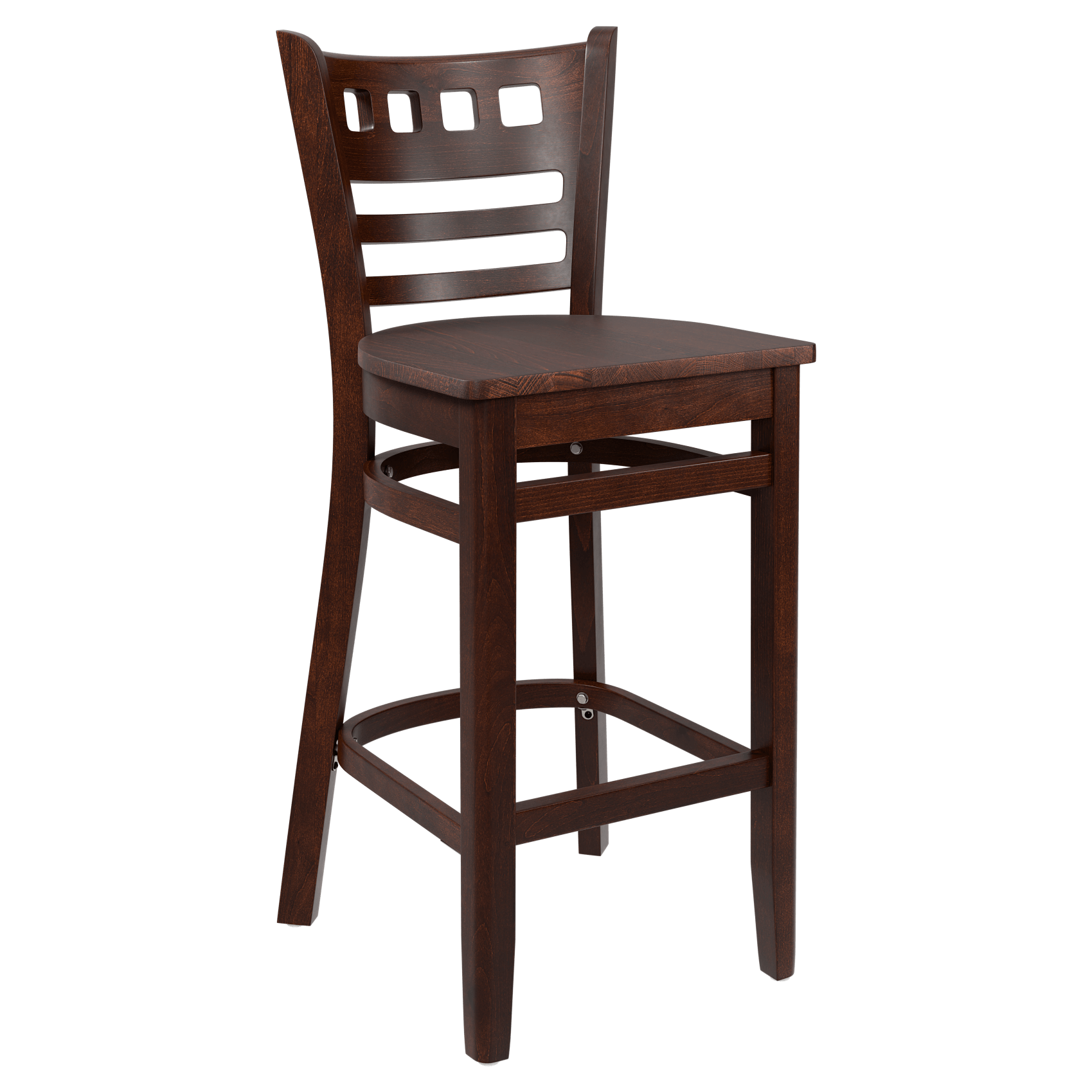 Premium US Made American Back Wood Restaurant Bar Stool