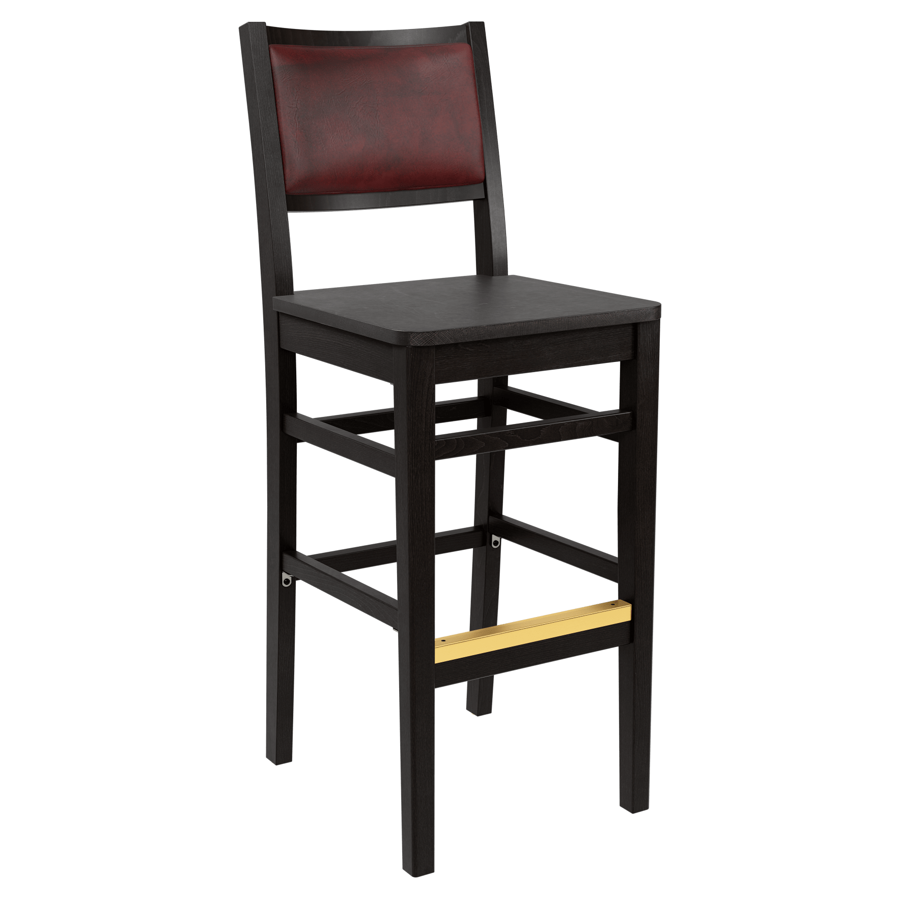 Stella Wood Bar Stool With Padded Back