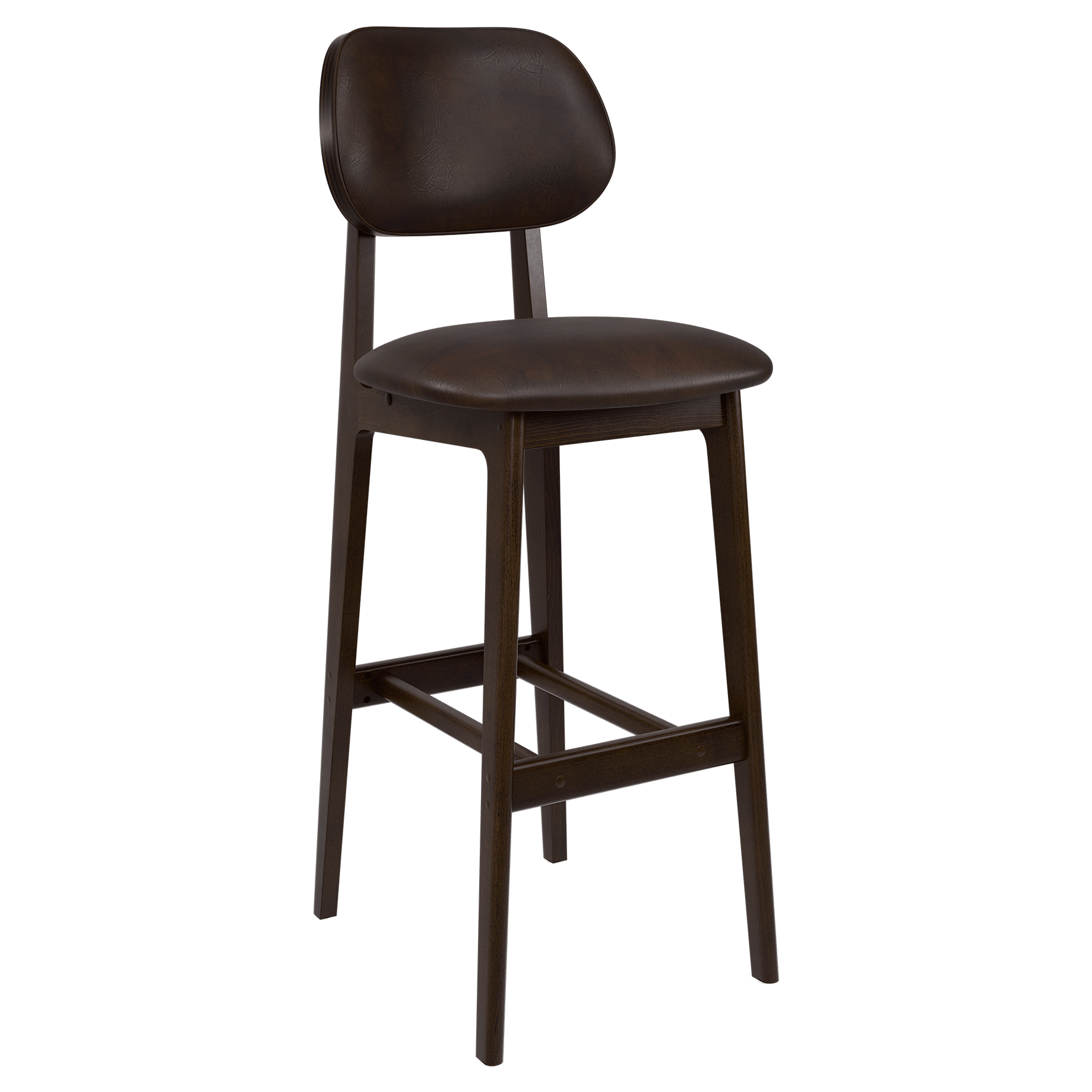 Gisselle Wood Bar Stool with Padded Back