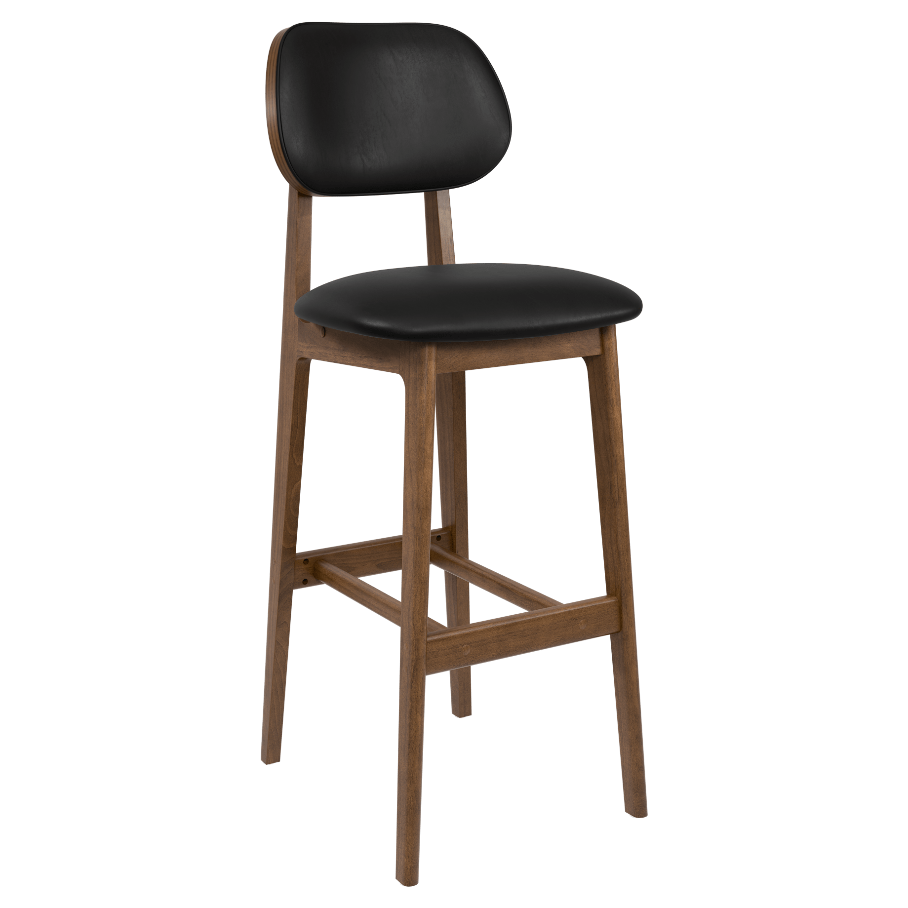 Gisselle Wood Bar Stool with Padded Back