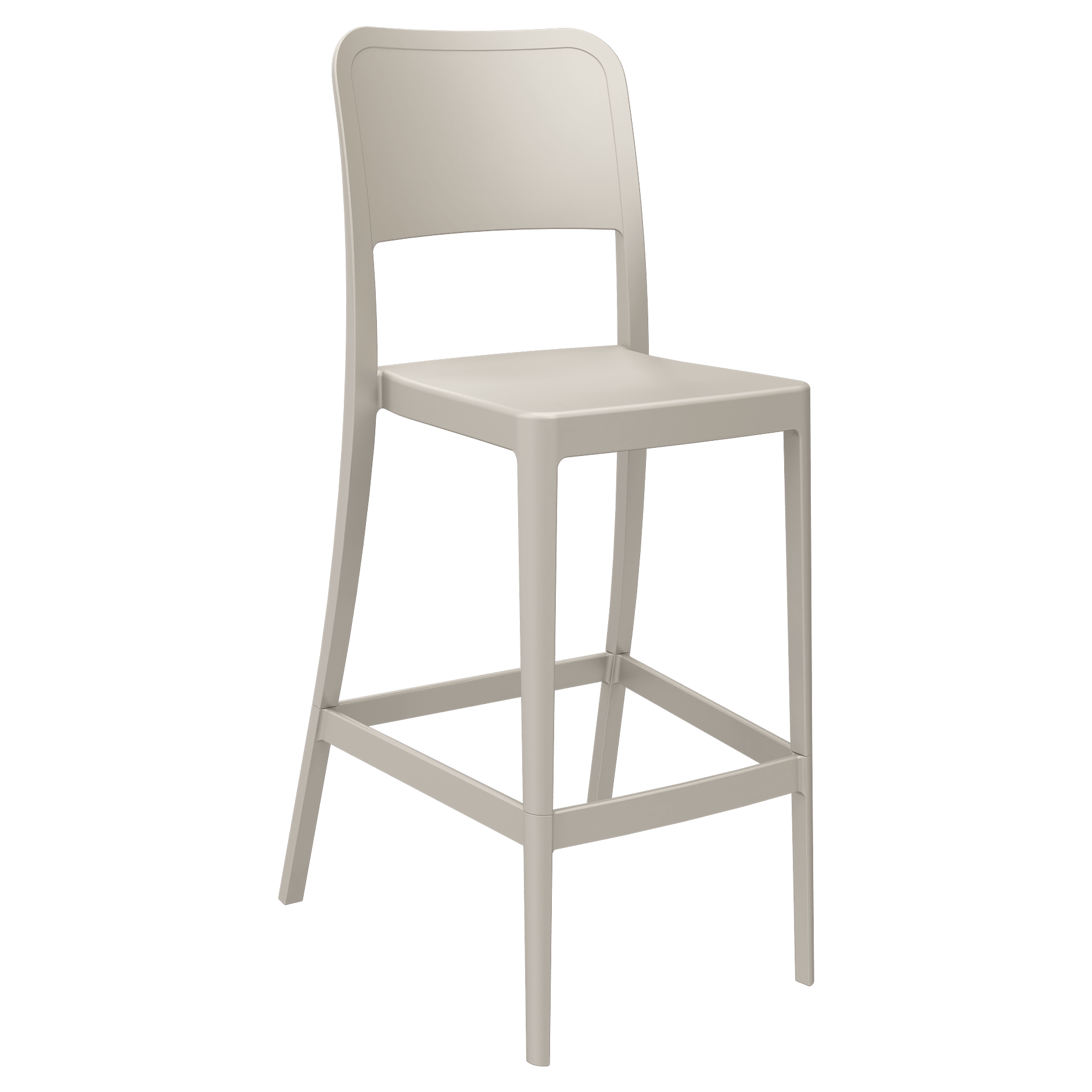 Parker Solid Back Outdoor Resin Bar Stool